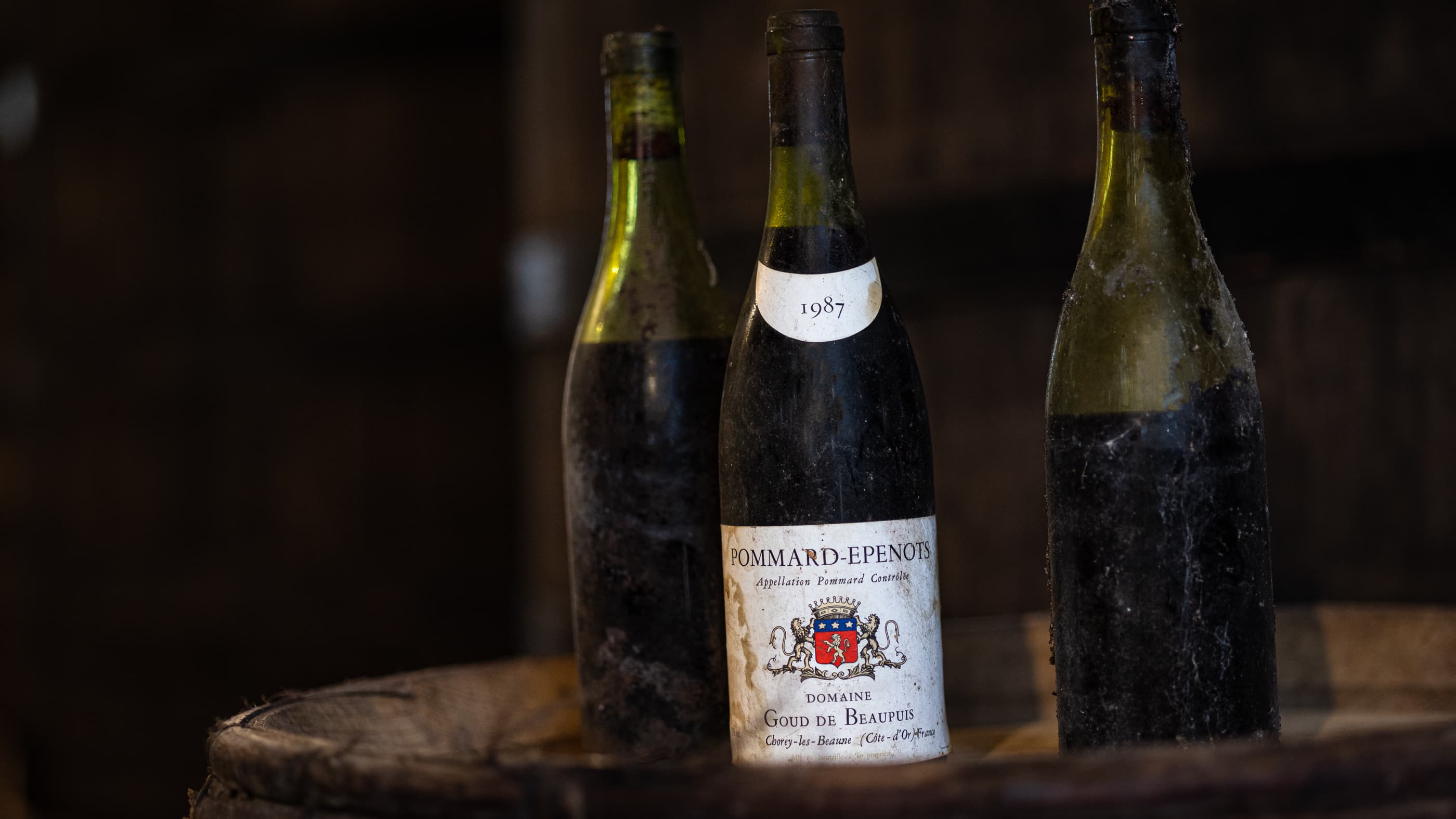 Old vintages kept in the cellar