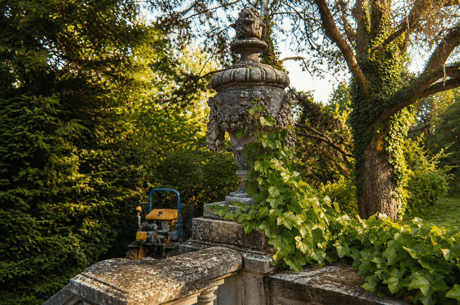 Park detail: the stone urn